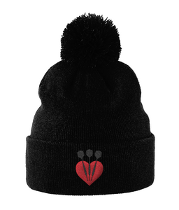 Pom Pom Beanie LoveDarts black arrows